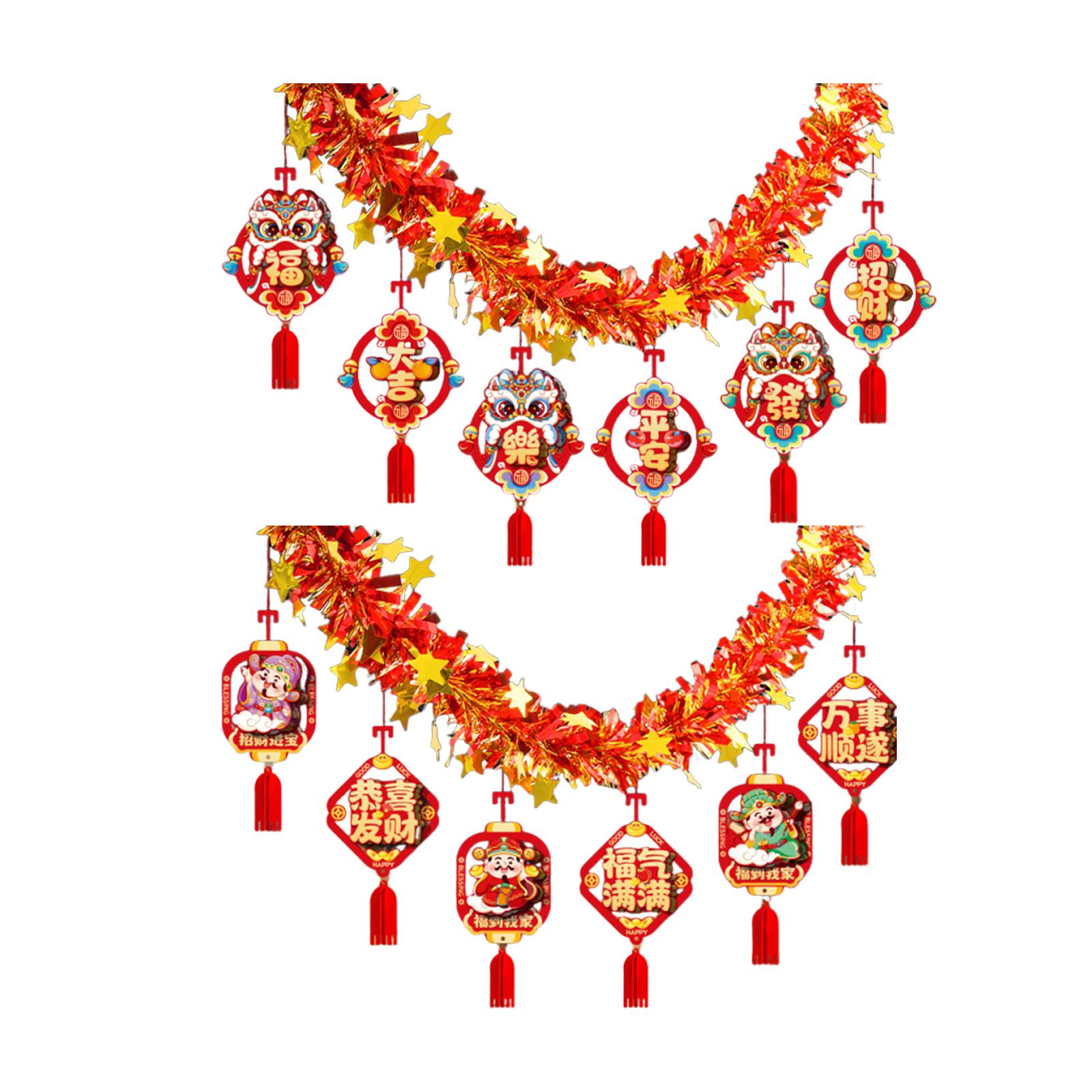 Home Decor Garland - พวงมาลัยตรุษจีน, ปี 2026 ปีม้า แบนเนอร์ตกแต่งน้ำหนักเบา ตกแต่งบ้านอย่างแข็งแรง