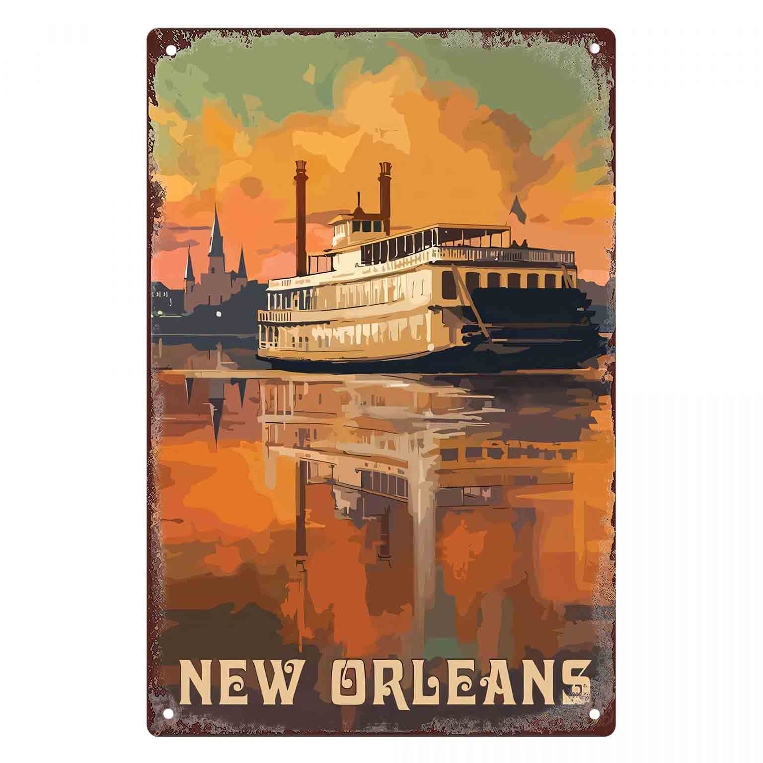 Home Decor New Orleans - ป้ายโลหะติดผนังลาย 
