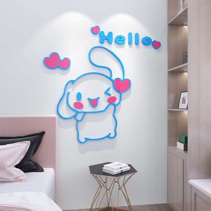 Home Decor Company - ซานริโอ ซินนามอนโรล 3D อะคริลิคห้องเด็กพื้นหลังผนังตกแต่งสติกเกอร์วอลล์เปเปอร์สติกเกอร์กระจกตกแต่งบ้านหรือห้องครัว