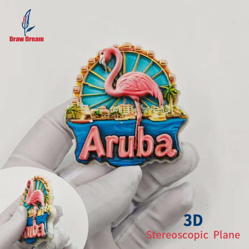 Home Decor Netherlands - แม่เหล็กติดตู้เย็น 3 มิติ ลายฟลามิงโก ของที่ระลึกการเดินทาง 1