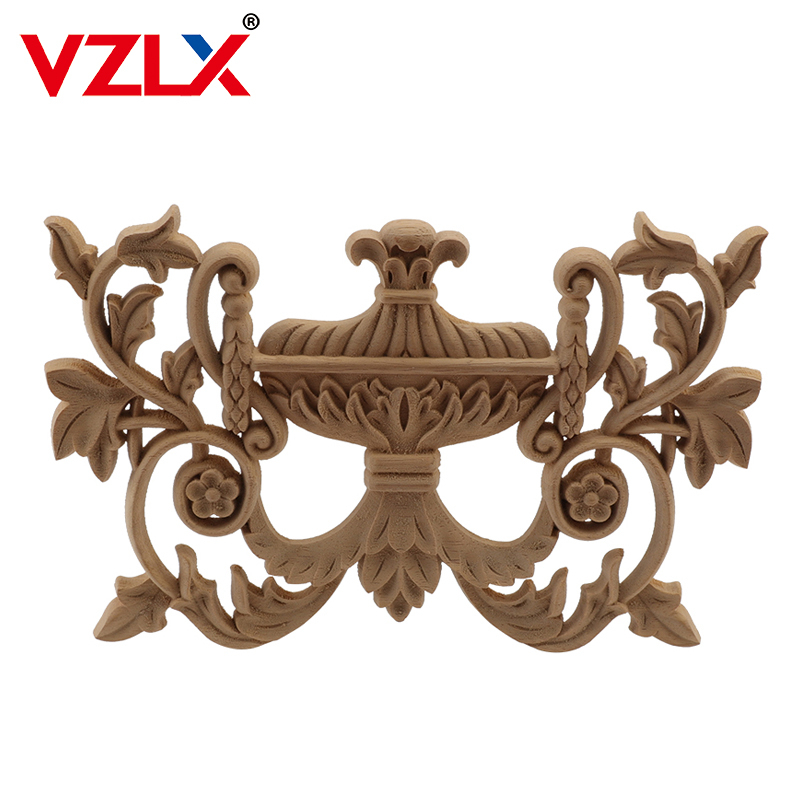 Home Decor Wall Molding - ผนังไม้แกะสลักAppliqueปั้นไม้ตกแต่งกรอบมุมOnlay Unpaintedเฟอร์นิเจอร์ตกแต่งภายในบ้านอุปกรณ์ตกแต่ง