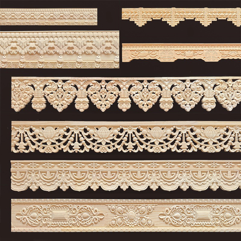 Home Decor Wall Molding - งานแกะสลักไม้ตกแต่งลายเส้นสำหรับมุมเฟอร์นิเจอร์ แผ่นไม้ประดับตกแต่งสำหรับกรอบรูป ตู้ ของตกแต่งบ้าน รูปปั้น ศิลปะบนผนัง