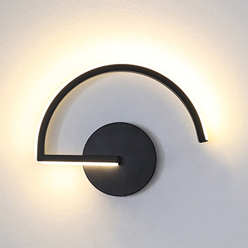 Home Decor Lighting - โคมไฟติดผนัง LED สไตล์นอร์ดิกสมัยใหม่, โคมไฟติดผนังทรงเรขาคณิตสีดำแบบมินิมอลสำหรับตกแต่งห้องนอนข้างเตียงห้องนั่งเล่น, ไฟตกแต่งบ้านสุดสร้างสรรค์