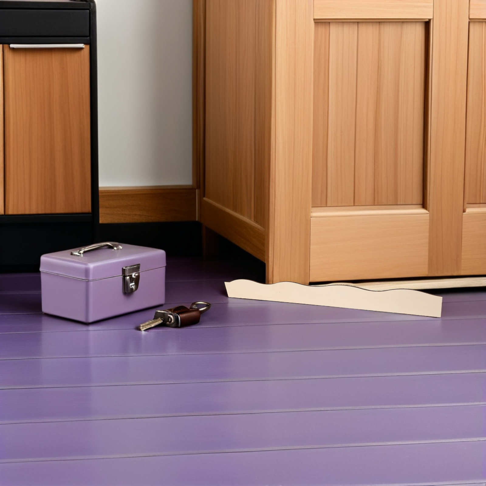 Home Decor Wall Molding - ไม้ตกแต่งลายคลื่นแบบยังไม่เคลือบ 12 ชิ้น สำหรับตกแต่งขอบชั้นวางของติดผนัง กรอบประตู ตู้