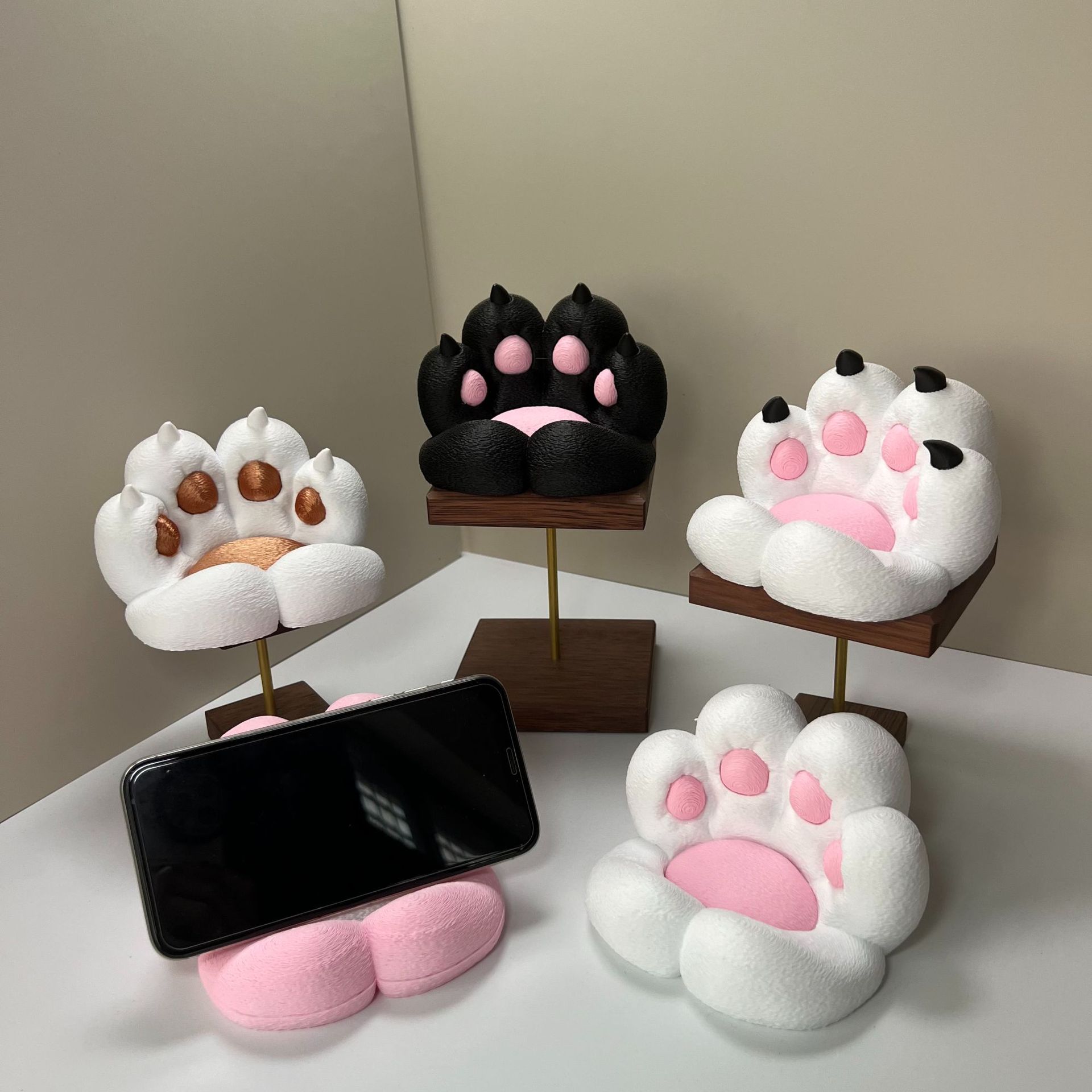 Home Decor Accessories - เครื่องประดับตั้งโต๊ะรูปอุ้งเท้าแมวน่ารัก สามารถใช้เป็นที่วางโทรศัพท์และแท็บเล็ต ตกแต่งโต๊ะทำงานที่บ้าน เป็นของขวัญที่ดี
