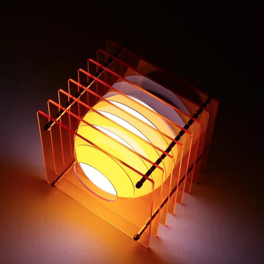 Home Decor Lighting - โคมไฟดวงจันทร์ DIY อะคริลิกหลายชั้น ตกแต่งโต๊ะทำงาน สร้างบรรยากาศ แสงไฟประดับห้อง