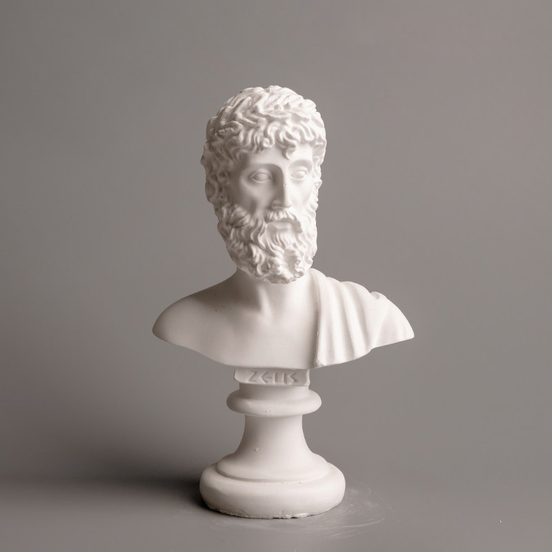 Home Decor From Clay - ซุส รูปปั้นจากตำนานเทพเจ้ากรีก ทำจากปูนปลาสเตอร์สำหรับตั้งโชว์ในห้องนั่งเล่นหรือใช้เป็นของตกแต่งบ้านอย่างมีศิลปะ