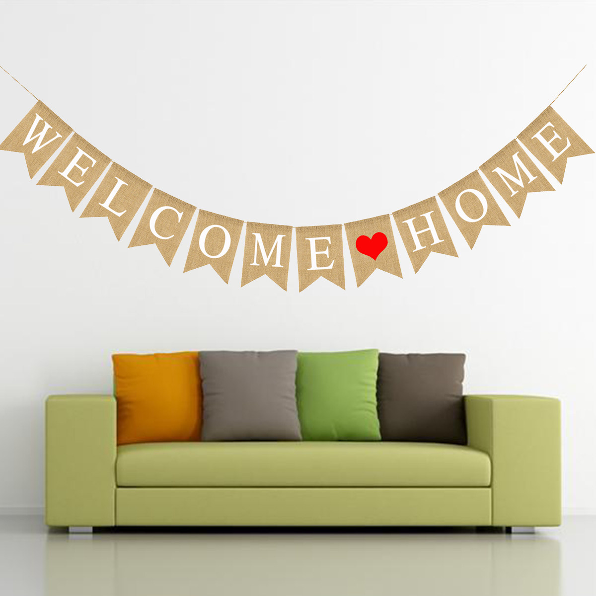 Home Decor Garland - ธงราวประดับตกแต่งบ้านลายหางนกนางแอ่น ยาว 2.8 เมตร ทำจากผ้าลินิน สำหรับตกแต่งผนัง