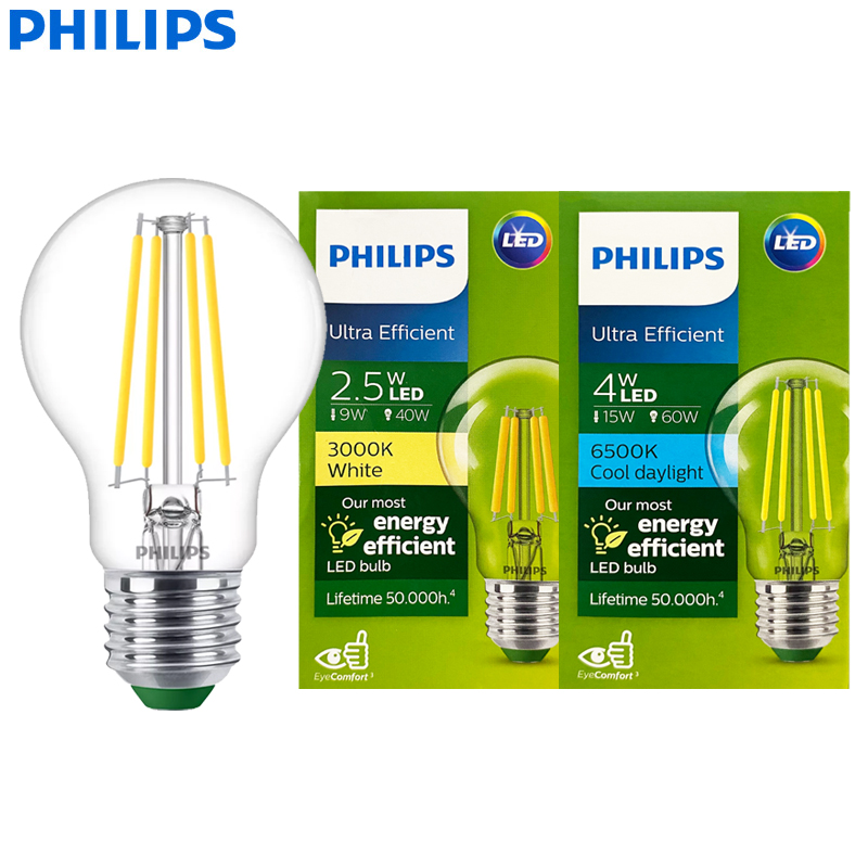Philips Bulb Led Classic - Philips Ultra ที่มีประสิทธิภาพหลอดไฟ LED Clear A60