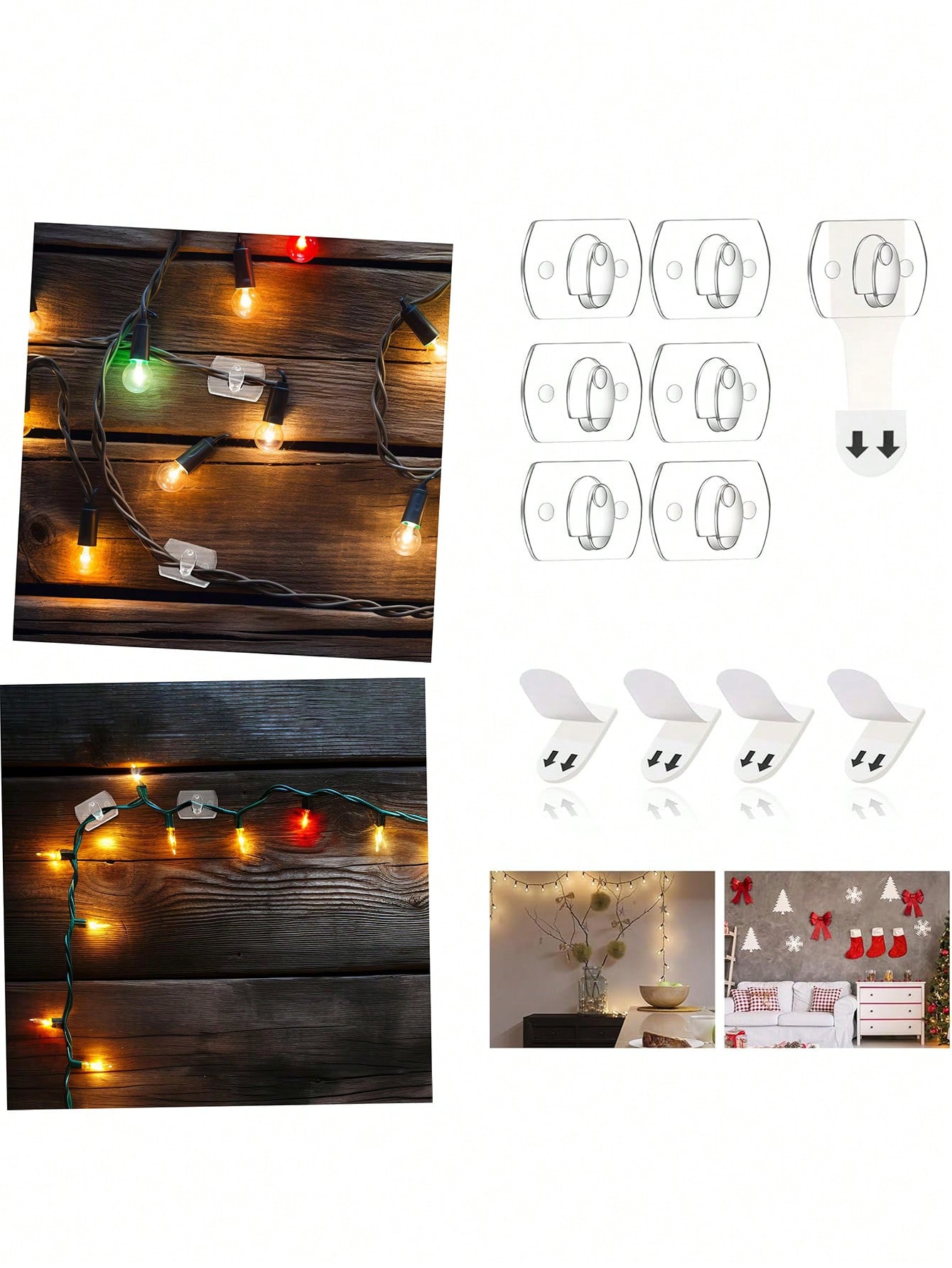 ตะขอแขวนผนังกันน้ำแบบไม่ทำลายพ - Home Decor Garland บทวิจารณ์และราคา