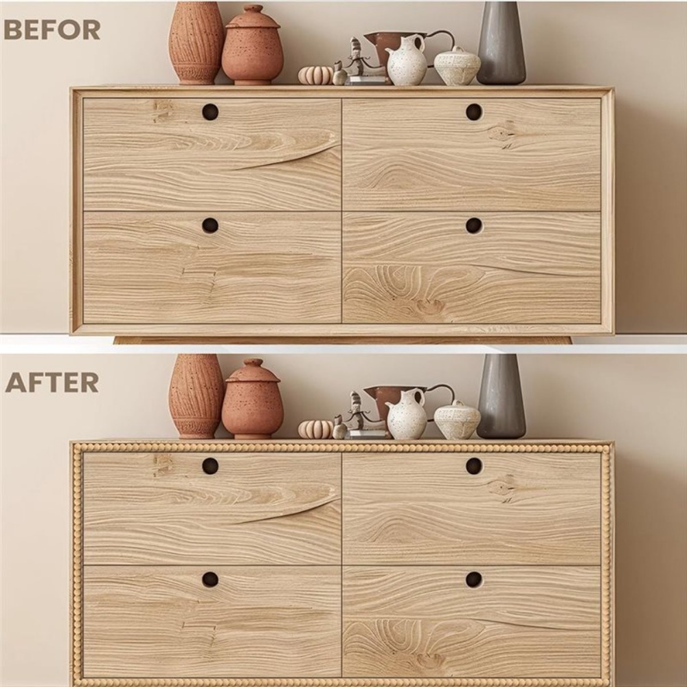 แผ่นไม้ตกแต่งลายลูกปัดสีไม้ ขน - Home Decor Wall Molding บทวิจารณ์และราคา