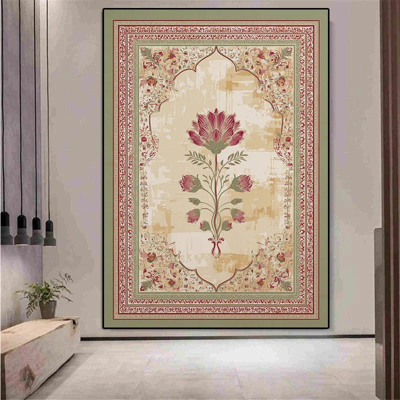 ภาพพิมพ์บนผ้าใบลายดอกไม้แบบมุก - Home Decor Jaipur บทวิจารณ์และราคา