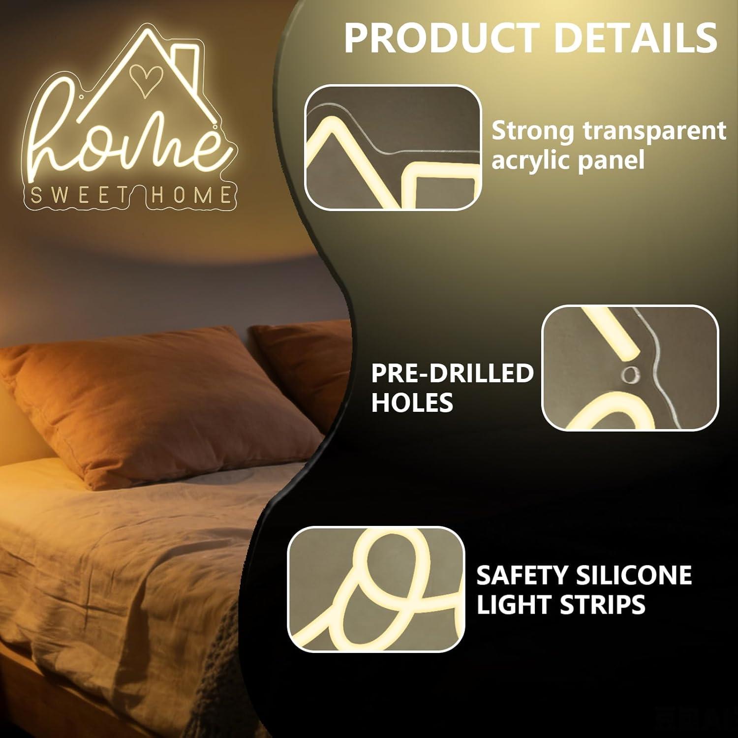 ป้ายไฟนีออน Sweet Home ไฟ LED  - Home Decor Lighting บทวิจารณ์และราคา