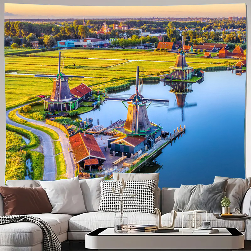 ผ้าแขวนผนังลายกังหันลมโบฮีเมีย - Home Decor Netherlands บทวิจารณ์และราคา