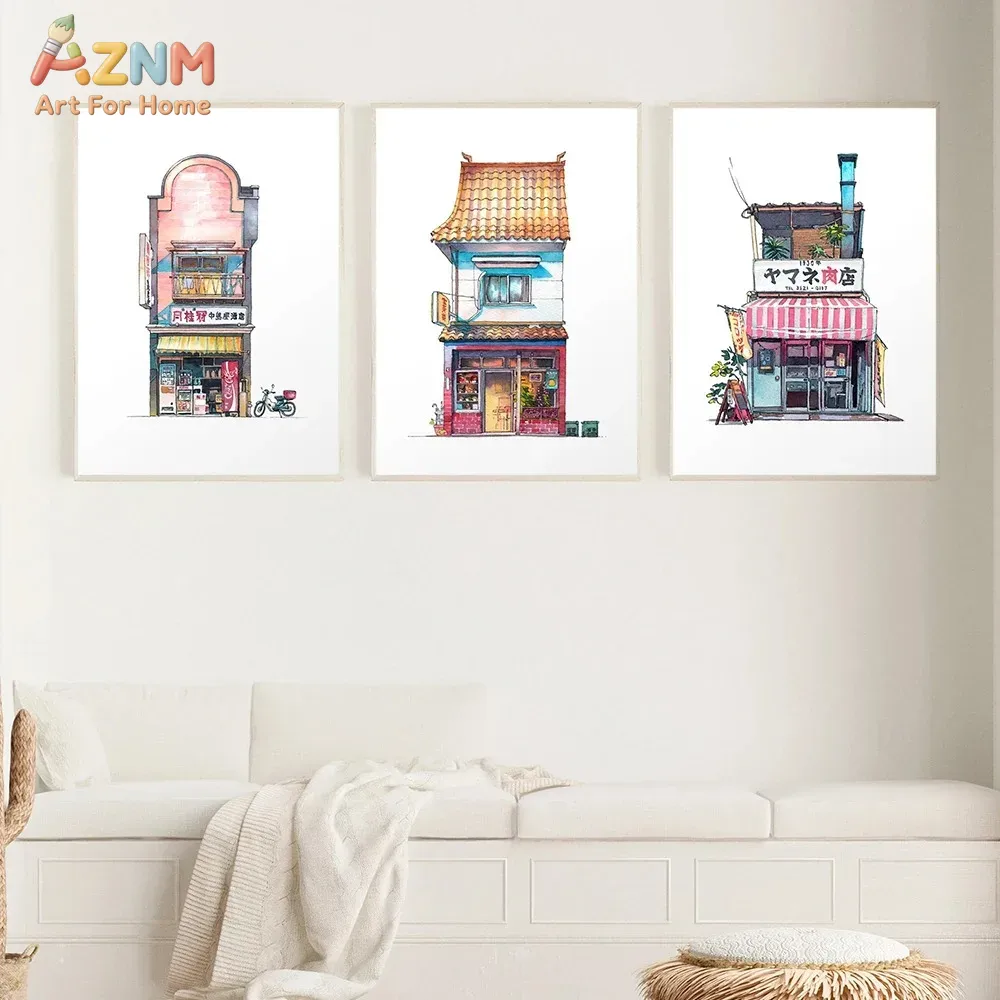 AZNM ภาพวาดสีน้ำสไตล์ญี่ปุ่นสำ - Home Decor Tokyo บทวิจารณ์และราคา