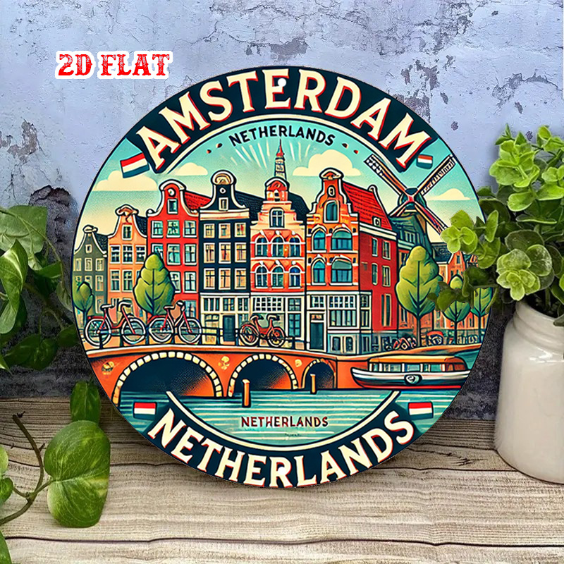 งานศิลปะติดผนังโลหะทรงกลม 2 มิ - Home Decor Netherlands บทวิจารณ์และราคา