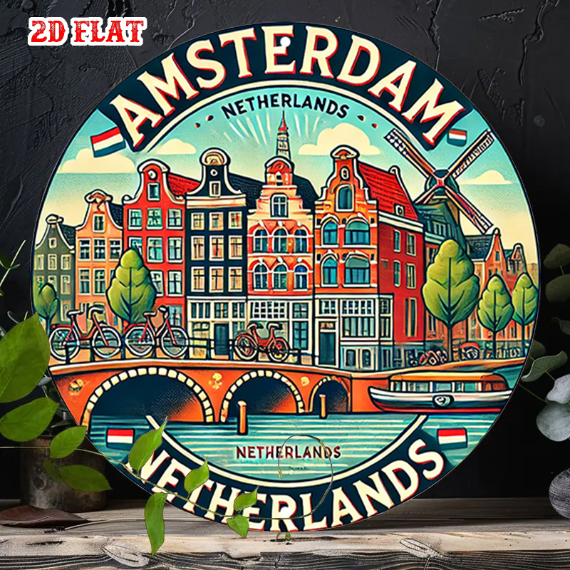 งานศิลปะติดผนังโลหะทรงกลม 2 มิ - Home Decor Netherlands บทวิจารณ์และราคา