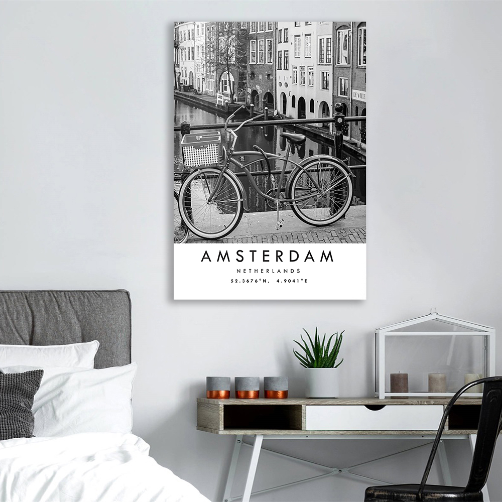 โปสเตอร์พิมพ์ลายการเดินทางอัมส - Home Decor Netherlands บทวิจารณ์และราคา