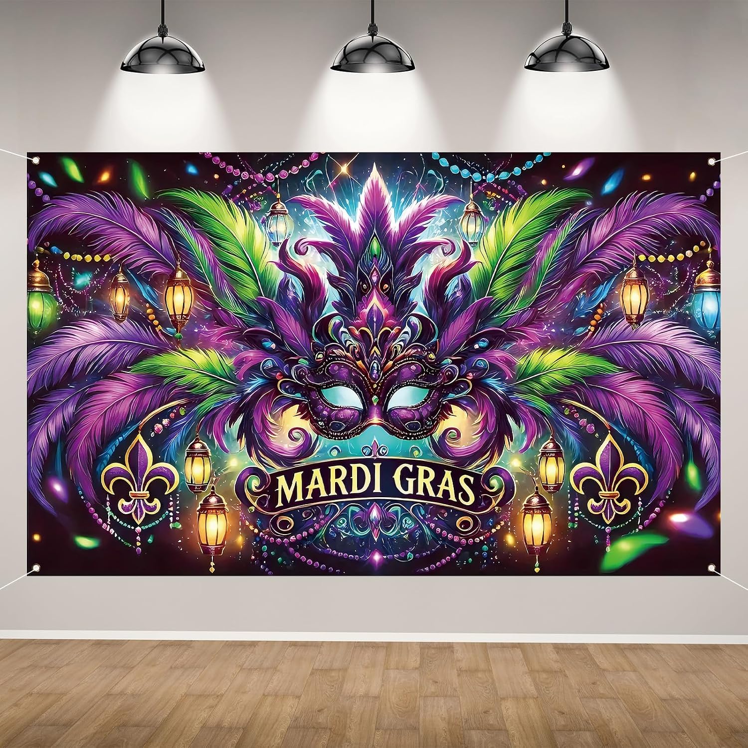 แบนเนอร์ฉากหลังถ่ายภาพมาร์ดิกร - Home Decor New Orleans บทวิจารณ์และราคา