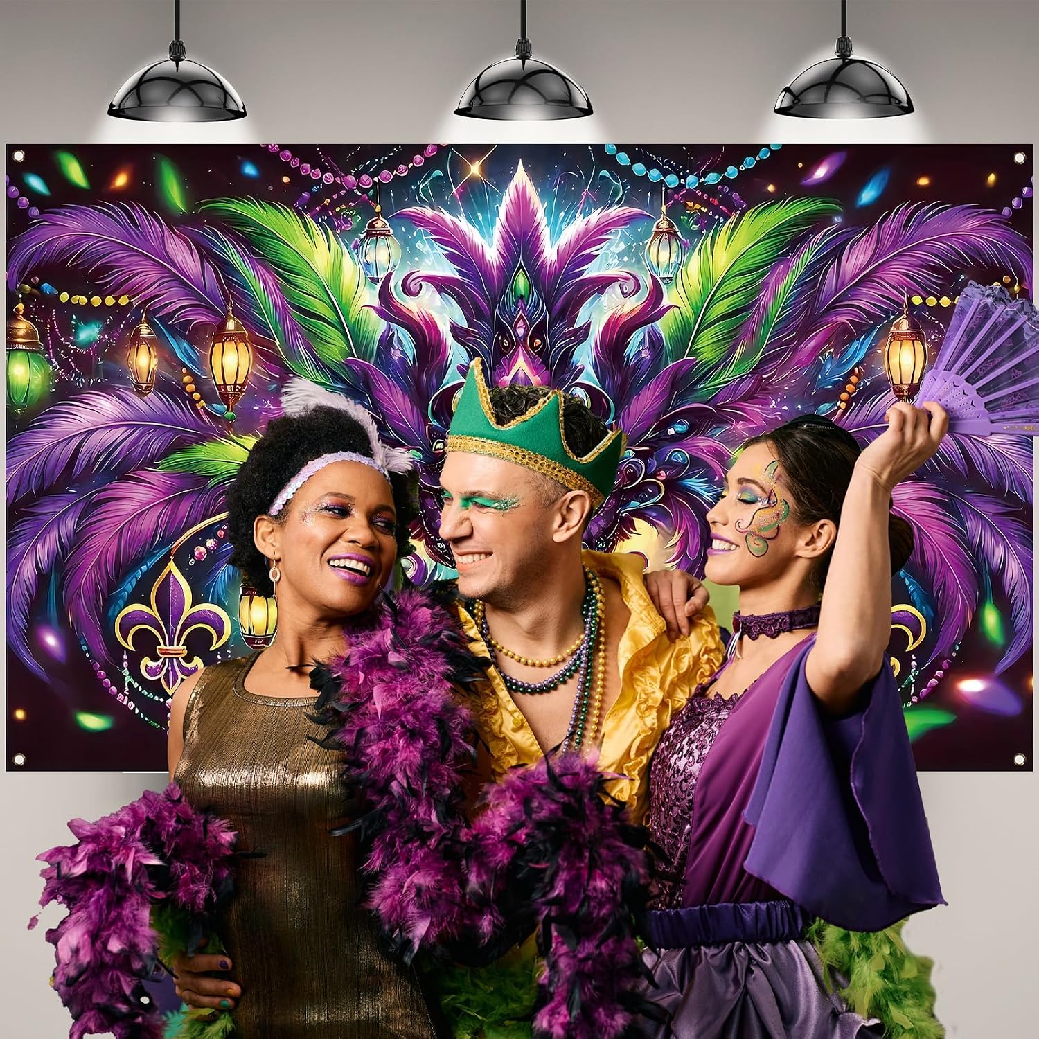 แบนเนอร์ฉากหลังถ่ายภาพมาร์ดิกร - Home Decor New Orleans บทวิจารณ์และราคา