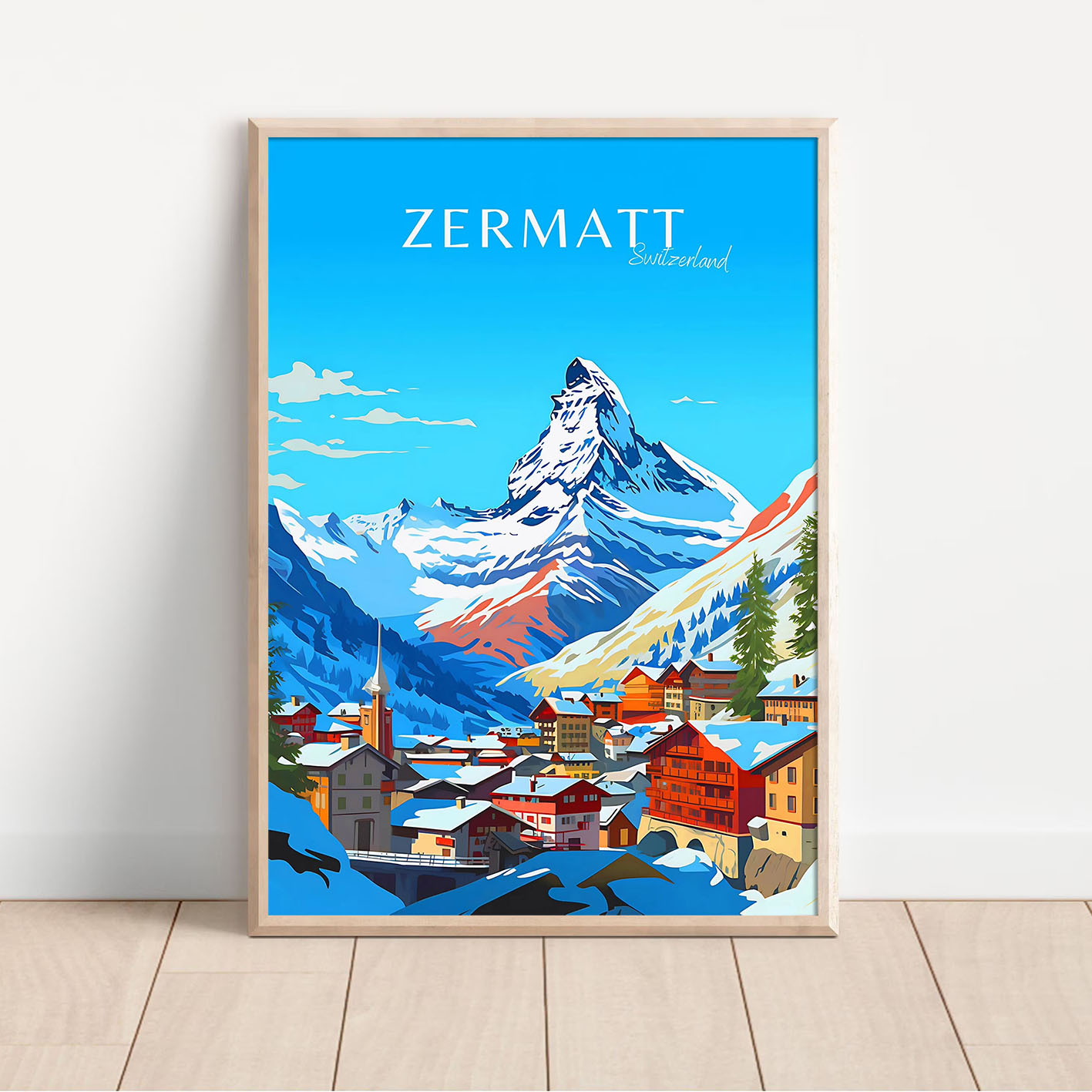 ภาพวาดทิวทัศน์ฤดูหนาวเทือกเขาแ - Home Decor Zurich บทวิจารณ์และราคา