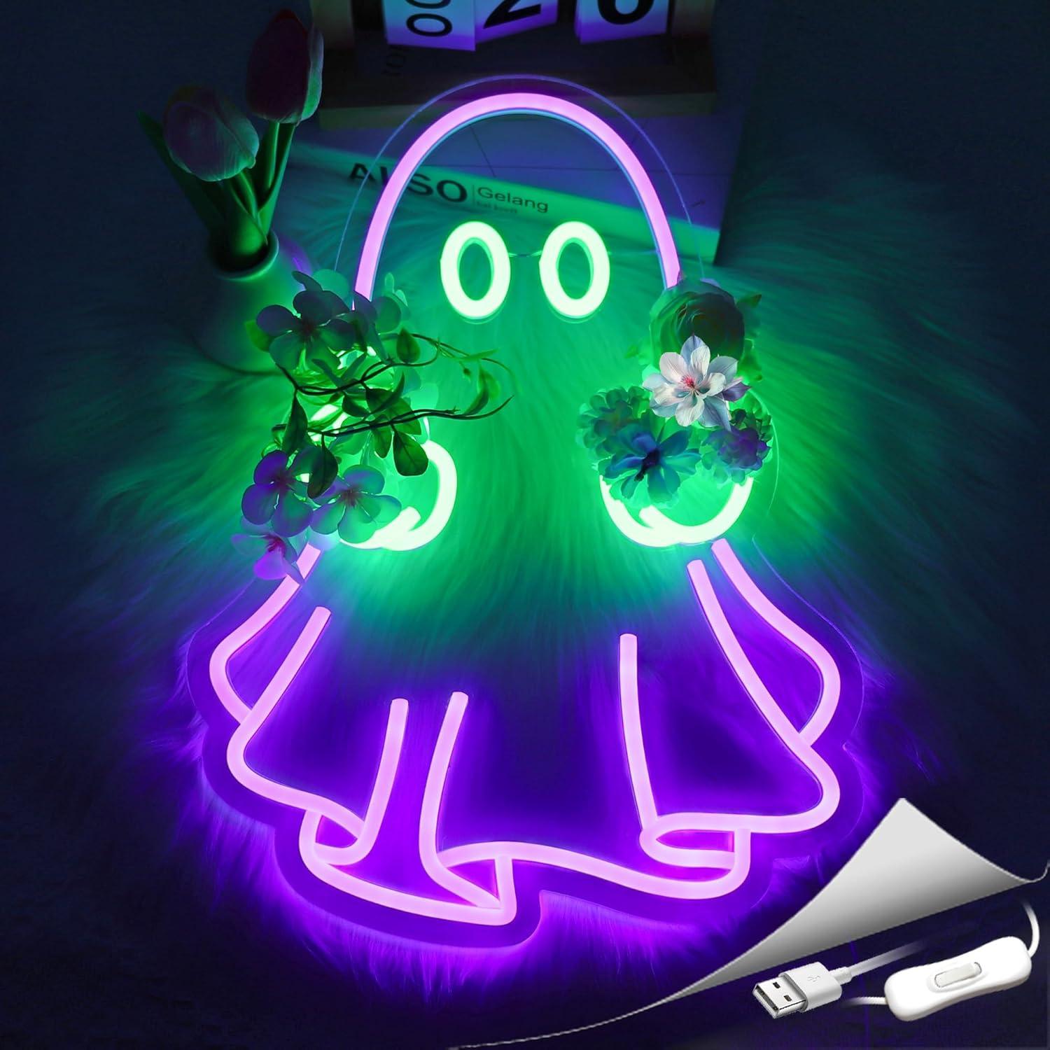 ป้ายไฟนีออนรูปผี ใช้พลังงานจาก - Home Decor Lighting บทวิจารณ์และราคา