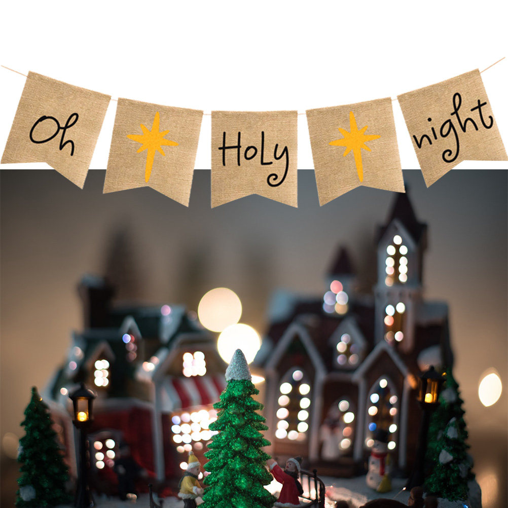 ป้ายแบนเนอร์ Oh-Holy-Night ผ้า - Home Decor Garland บทวิจารณ์และราคา