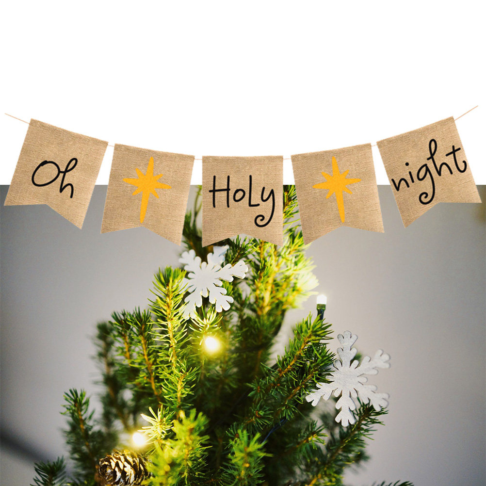 ป้ายแบนเนอร์ Oh-Holy-Night ผ้า - Home Decor Garland บทวิจารณ์และราคา