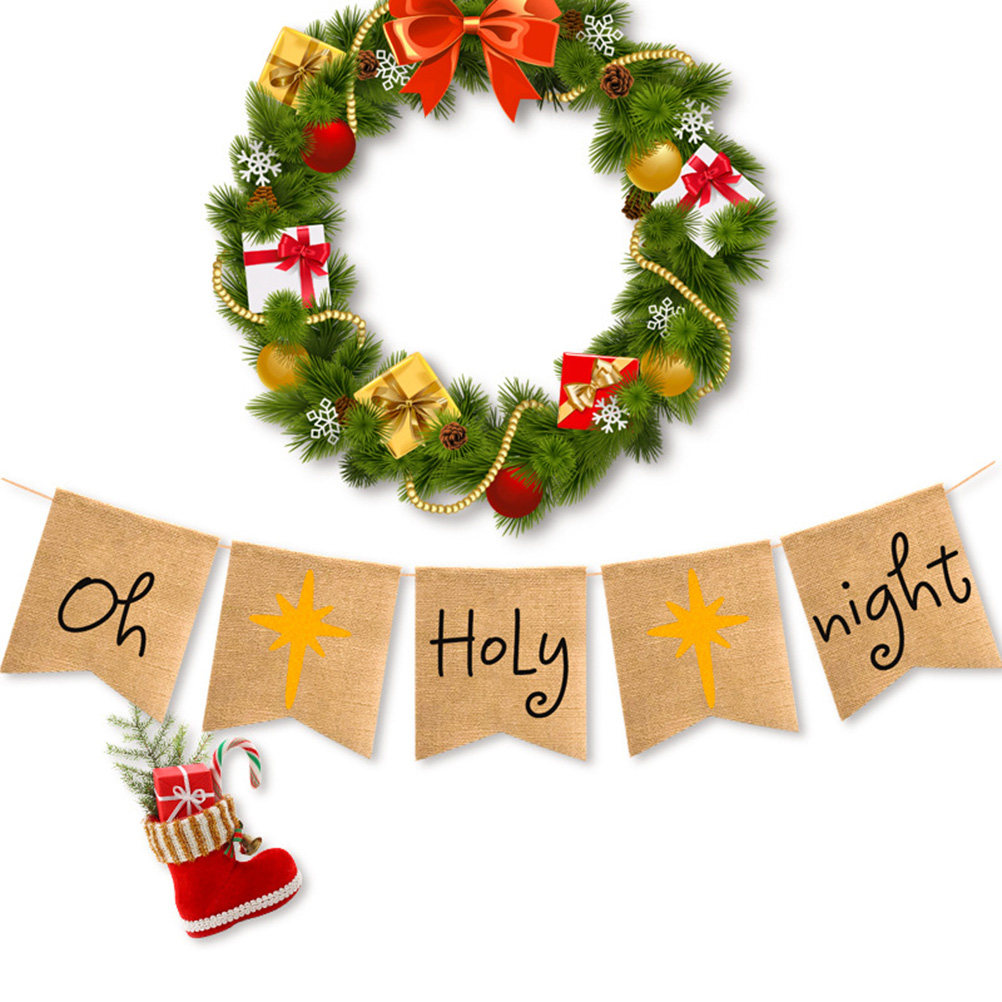 ป้ายแบนเนอร์ Oh-Holy-Night ผ้า - Home Decor Garland บทวิจารณ์และราคา
