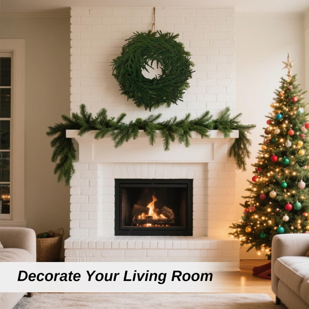 พวงมาลัยต้นสนนอร์ฟอล์กและพวงมา - Home Decor Garland บทวิจารณ์และราคา
