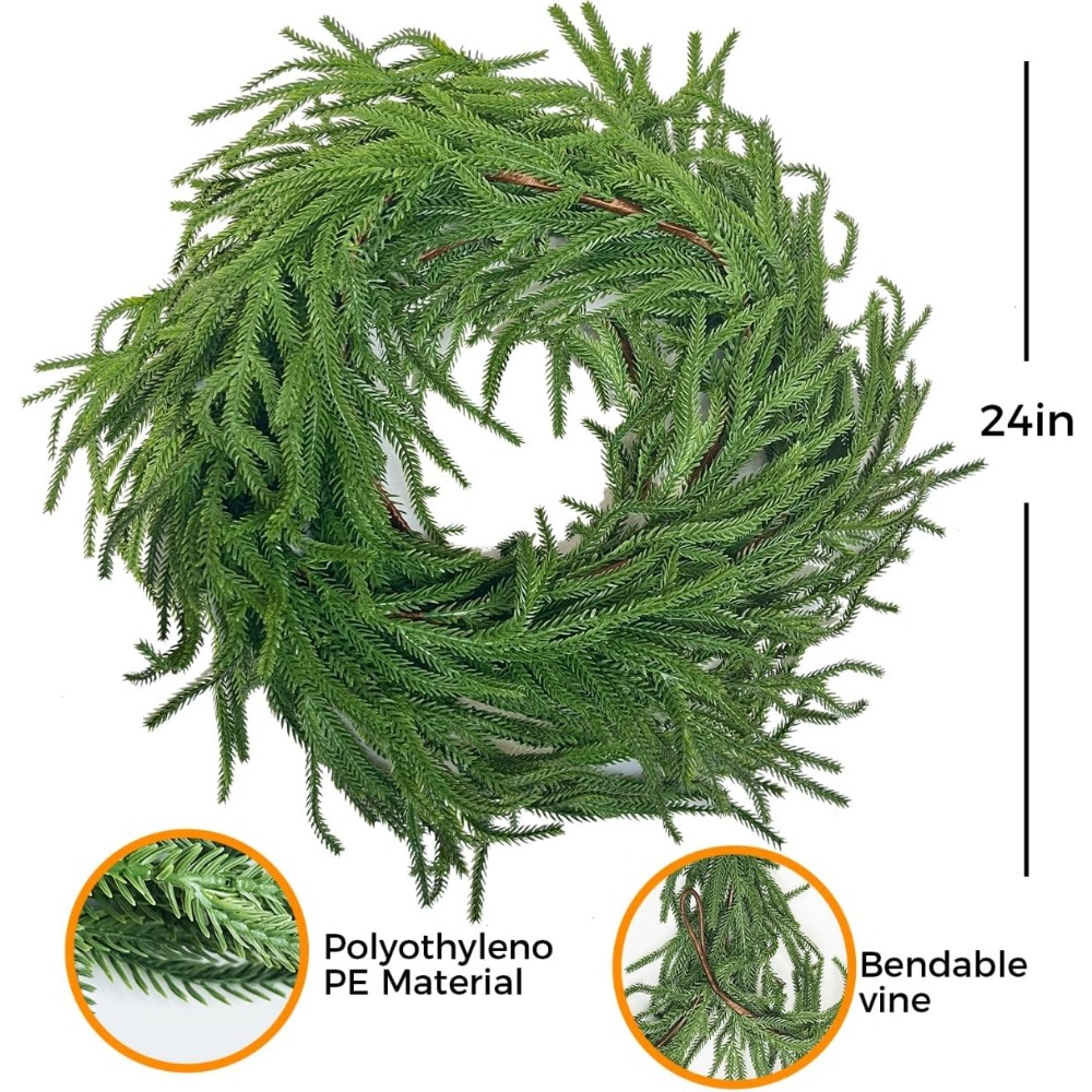พวงมาลัยต้นสนนอร์ฟอล์กและพวงมา - Home Decor Garland บทวิจารณ์และราคา