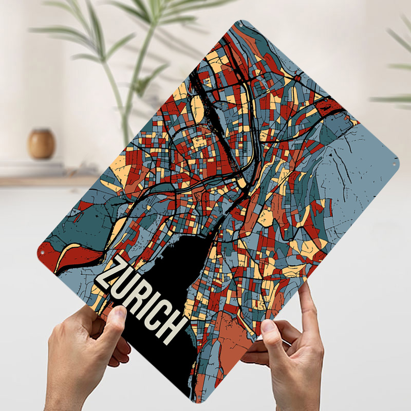 โปสเตอร์แผนที่เมืองซูริก งานศิ - Home Decor Zurich บทวิจารณ์และราคา