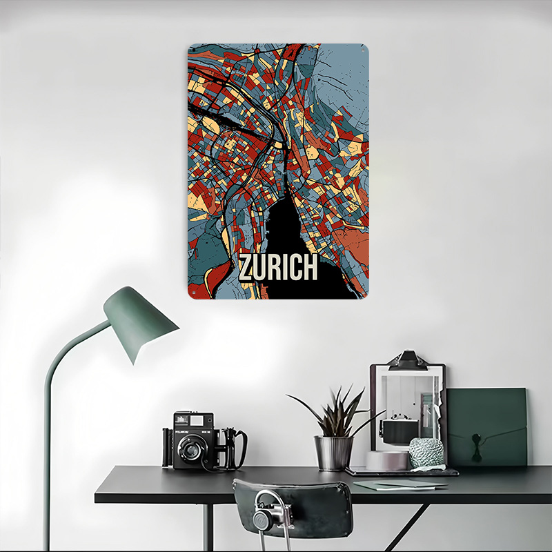 โปสเตอร์แผนที่เมืองซูริก งานศิ - Home Decor Zurich บทวิจารณ์และราคา