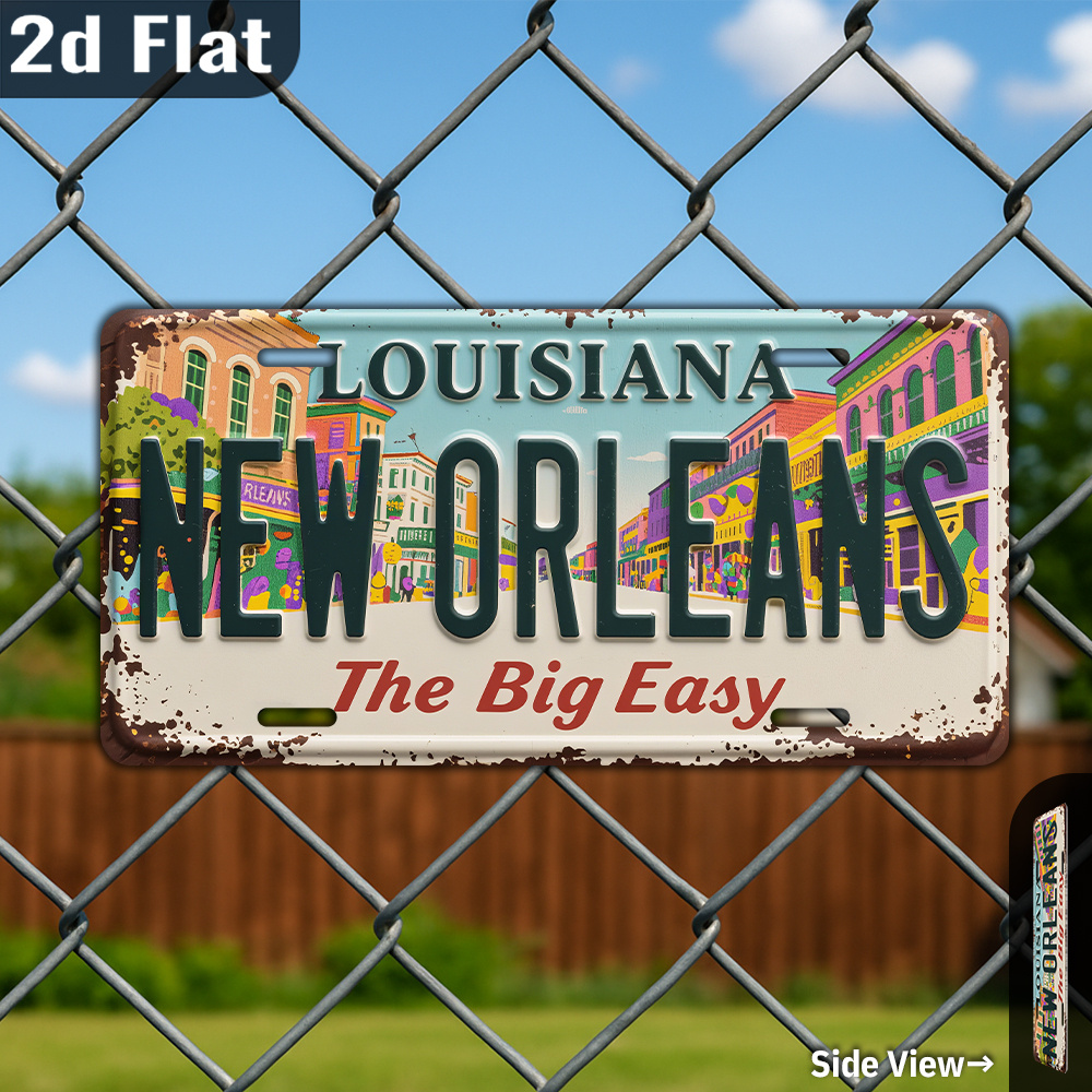 ป้ายโลหะวินเทจลายนิวออร์ลีนส์  - Home Decor New Orleans บทวิจารณ์และราคา
