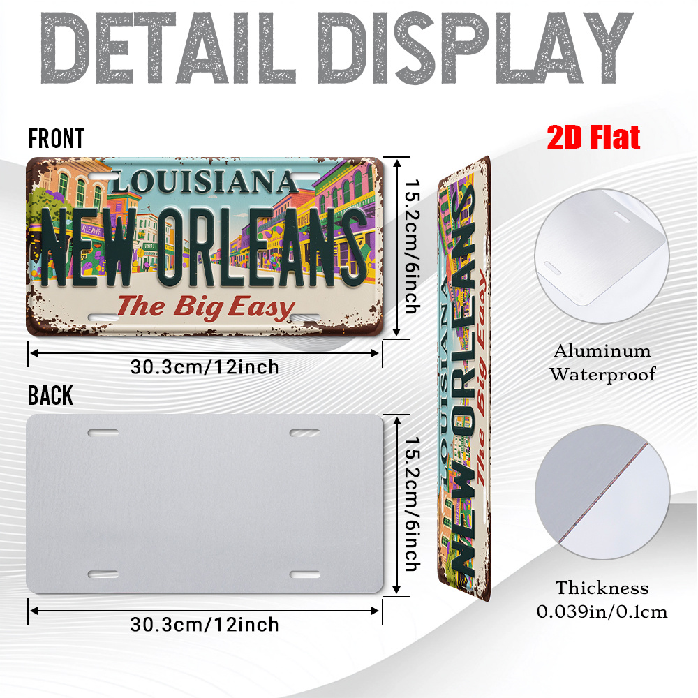 ป้ายโลหะวินเทจลายนิวออร์ลีนส์  - Home Decor New Orleans บทวิจารณ์และราคา
