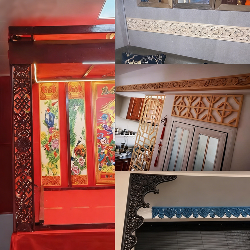 งานแกะสลักไม้ตกแต่งลายเส้นสำหร - Home Decor Wall Molding บทวิจารณ์และราคา