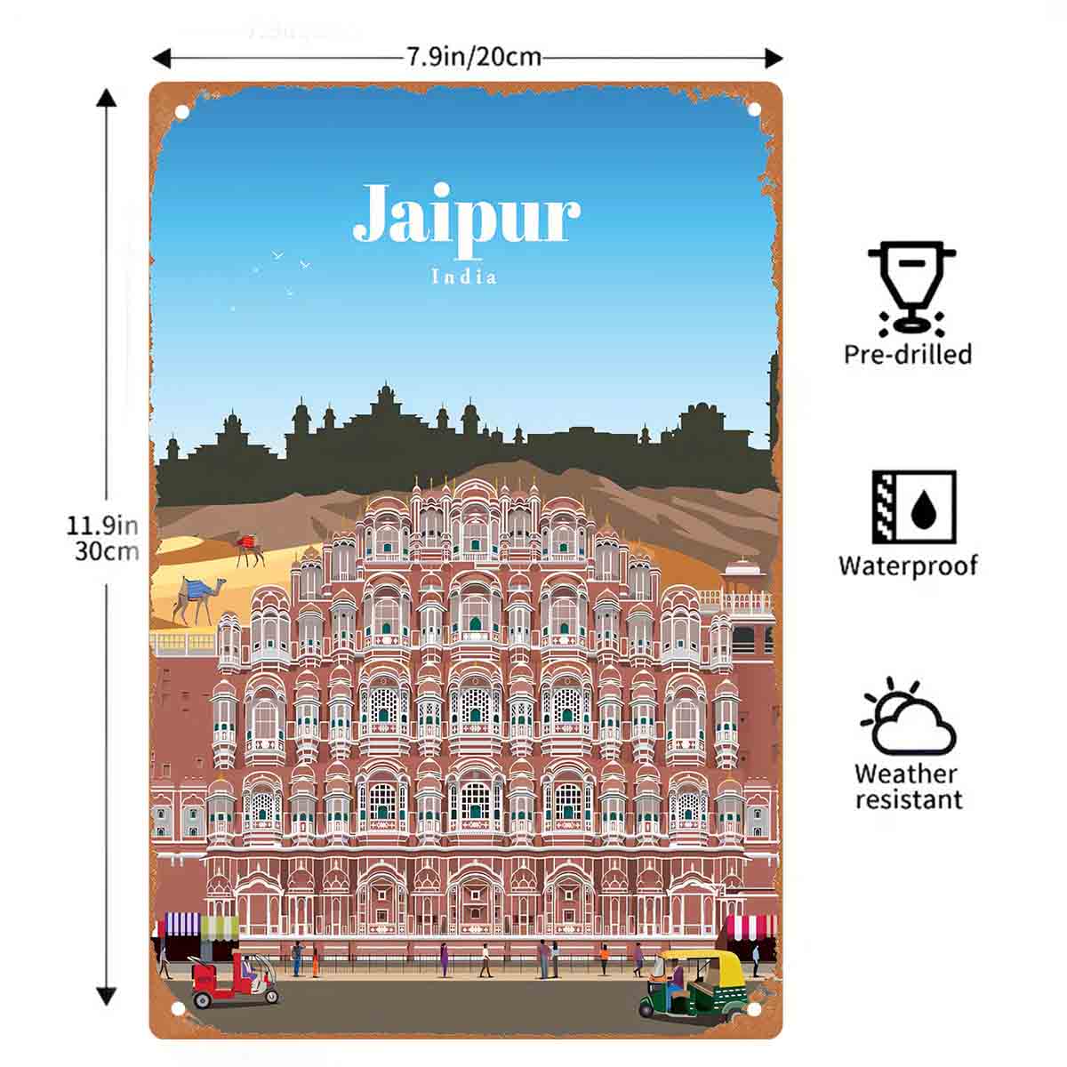 ป้ายโลหะตกแต่งผนังรูปอาคารฮาวา - Home Decor Jaipur บทวิจารณ์และราคา