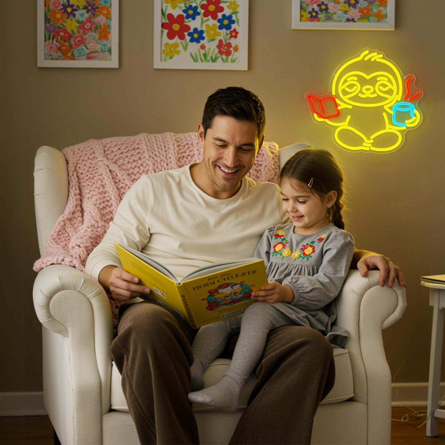 ป้ายไฟนีออนรูปสลอธ ไฟ LED ปรับ - Home Decor Lighting บทวิจารณ์และราคา
