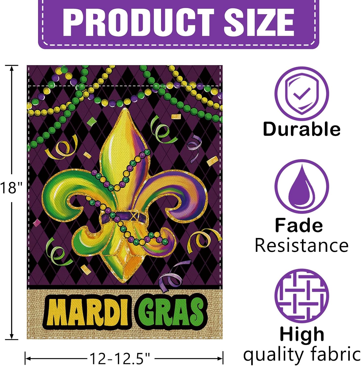 ธงตกแต่งสวนลายดอกเฟลอร์ เดอ ลิ - Home Decor New Orleans บทวิจารณ์และราคา