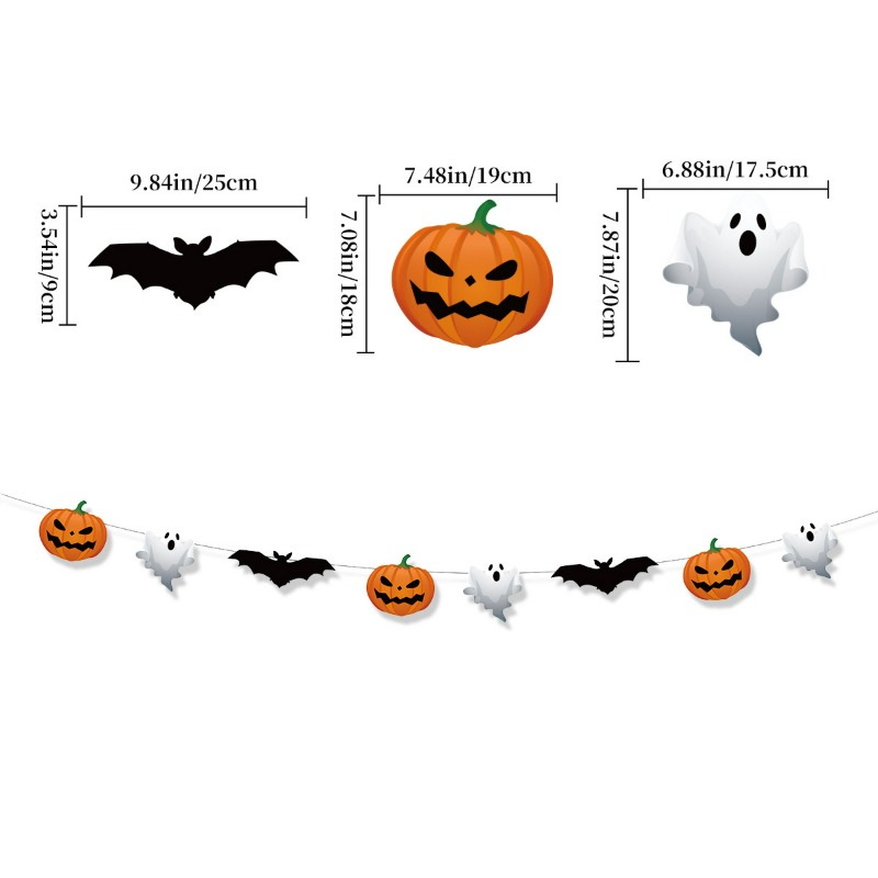 แบนเนอร์ลายการ์ตูนฮาโลวีนใหม่  - Home Decor Garland บทวิจารณ์และราคา