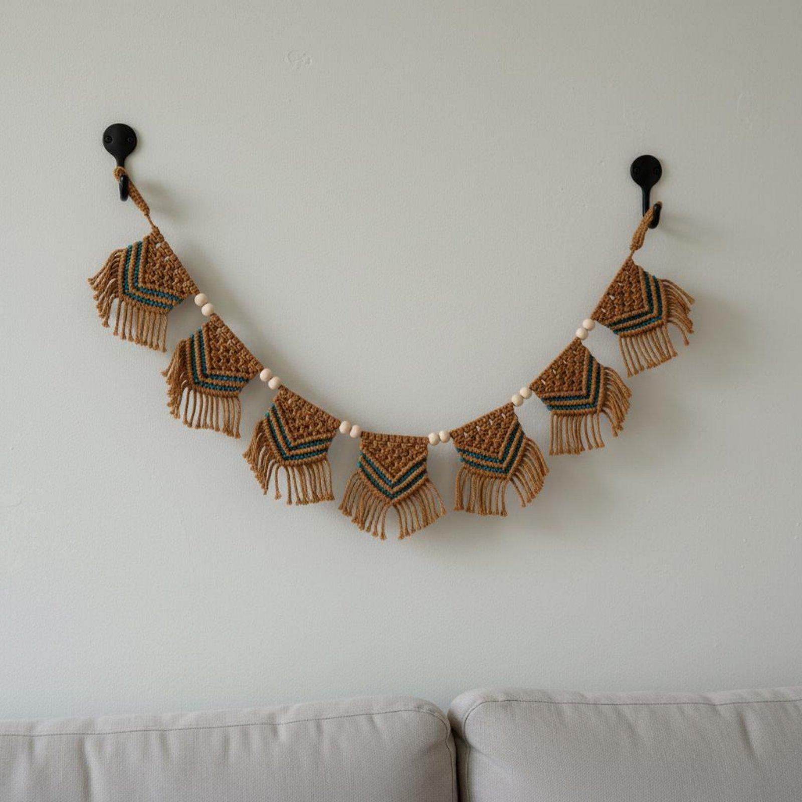 พรมผ้าฝ้ายลายโบฮีเมียนพร้อมพู่ - Home Decor Garland บทวิจารณ์และราคา