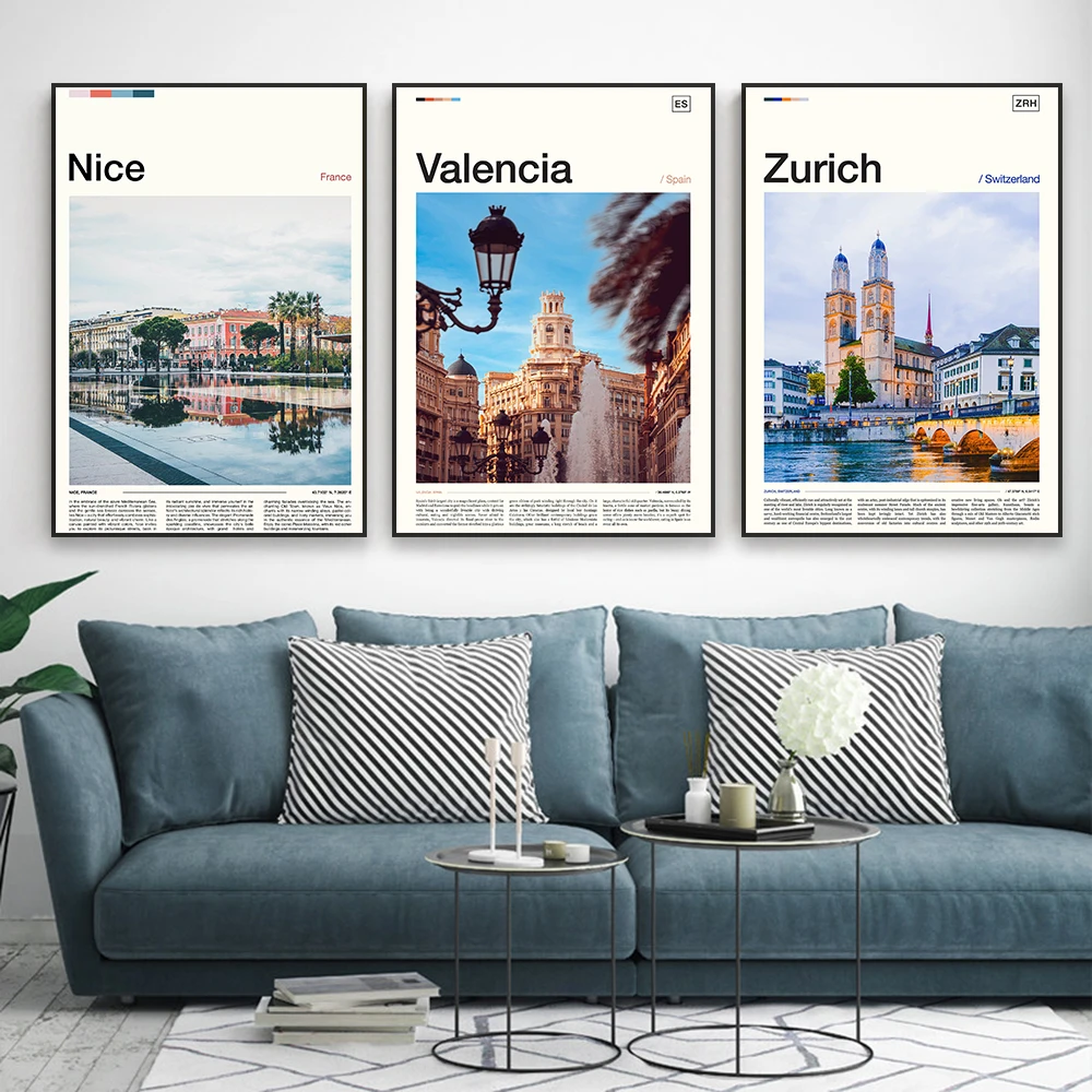 บาเลนเซียสเปน Art Travel โปสเต - Home Decor Zurich บทวิจารณ์และราคา