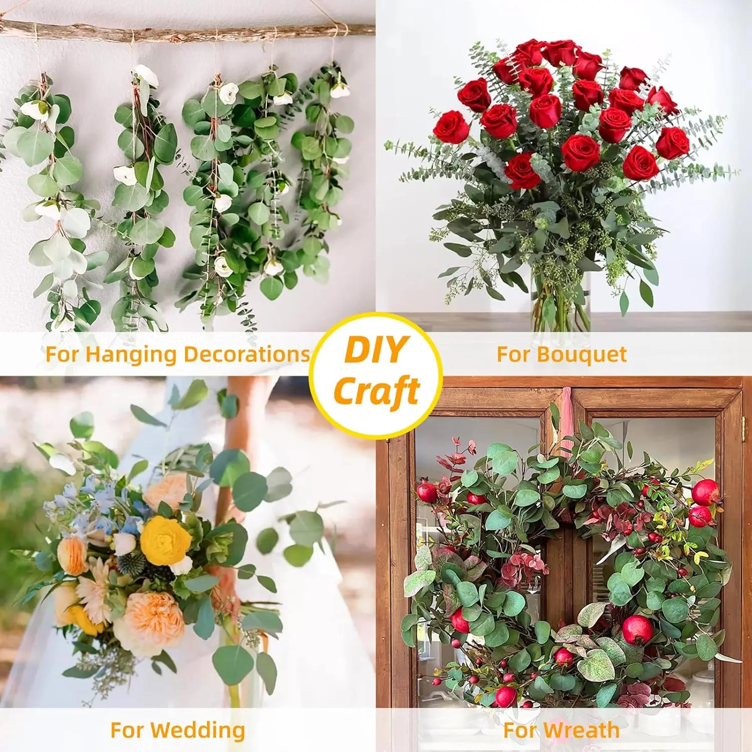 ช่อดอกยูคาลิปตัสแห้งขนาดใหญ่ 1 - Home Decor Garland บทวิจารณ์และราคา