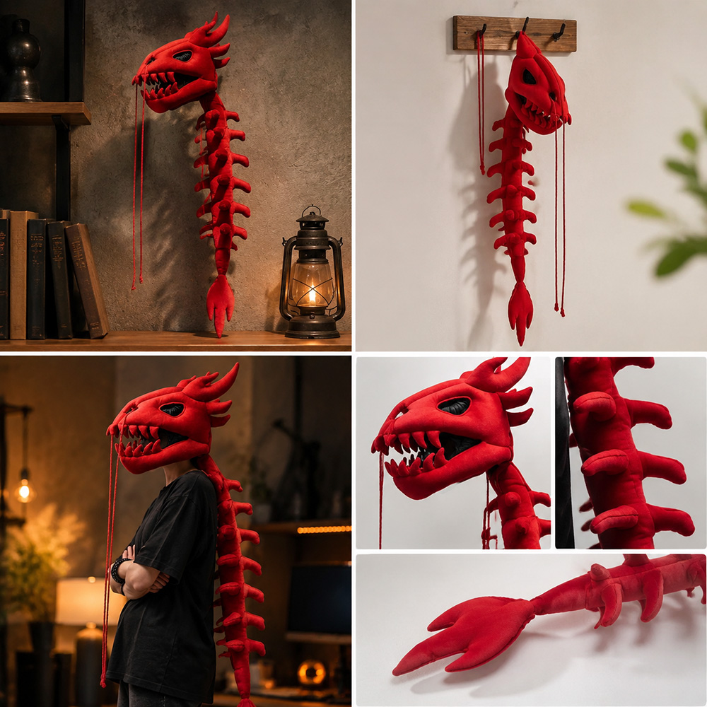 หน้ากากหัวไดโนเสาร์พร้อมฮู้ดขน - Home Decor Wall Molding บทวิจารณ์และราคา