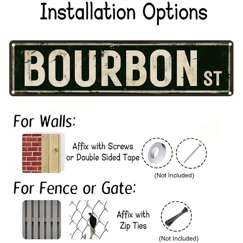 ป้ายโลหะวินเทจ Bourbon St - ขอ - Home Decor New Orleans บทวิจารณ์และราคา