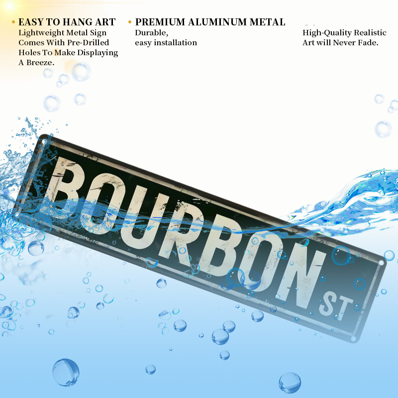 ป้ายโลหะวินเทจ Bourbon St - ขอ - Home Decor New Orleans บทวิจารณ์และราคา