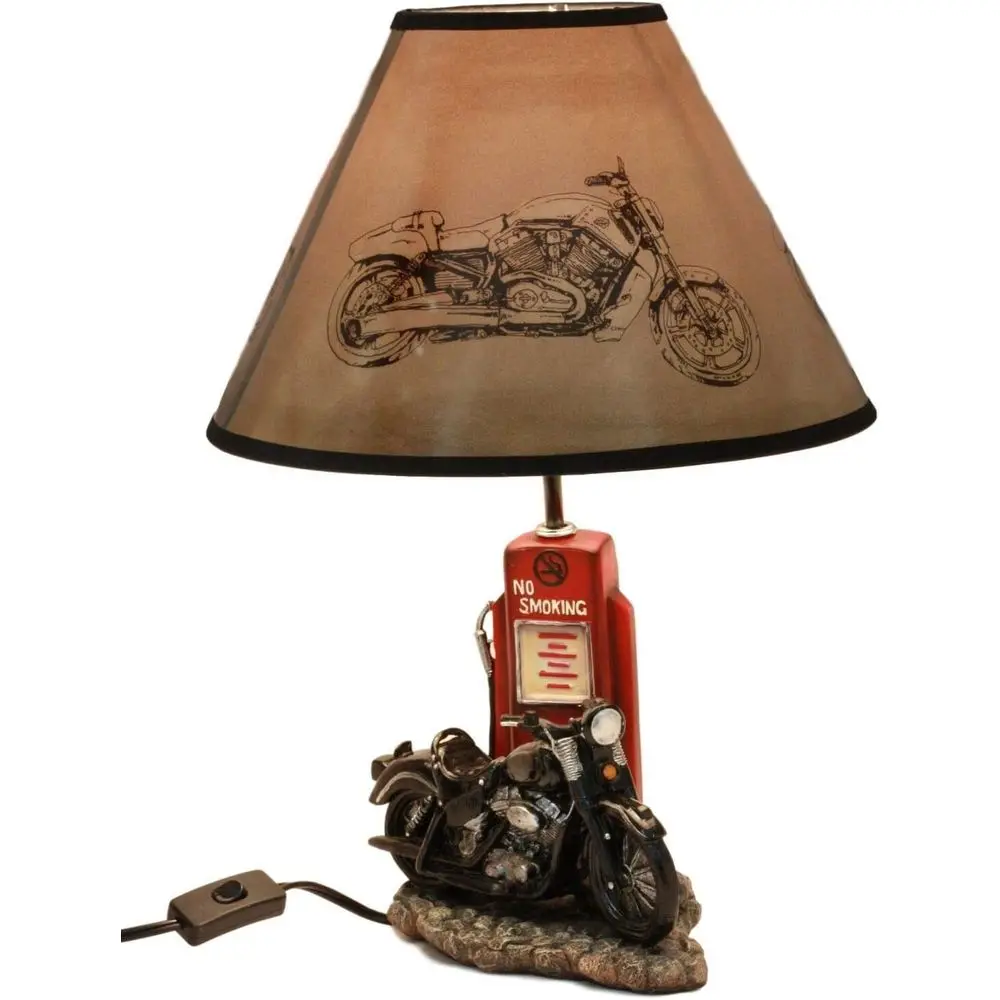 โคมไฟตั้งโต๊ะรูปปั๊มน้ำมันรถมอ - Home Decor Lighting บทวิจารณ์และราคา