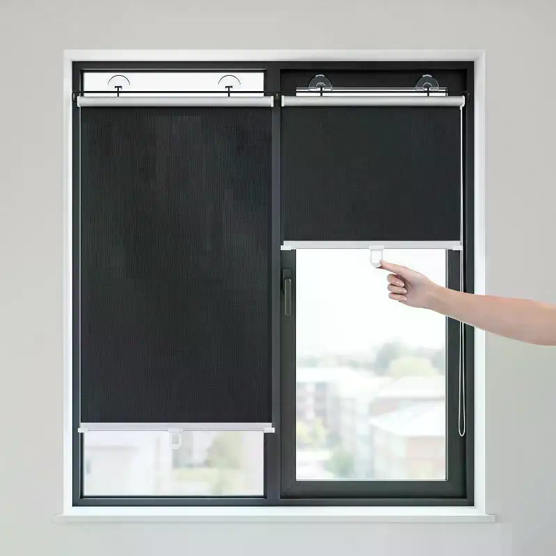 ม่านม้วนแบบไม่ต้องเจาะ ติดตั้ง - Home Decor Window Blinds บทวิจารณ์และราคา