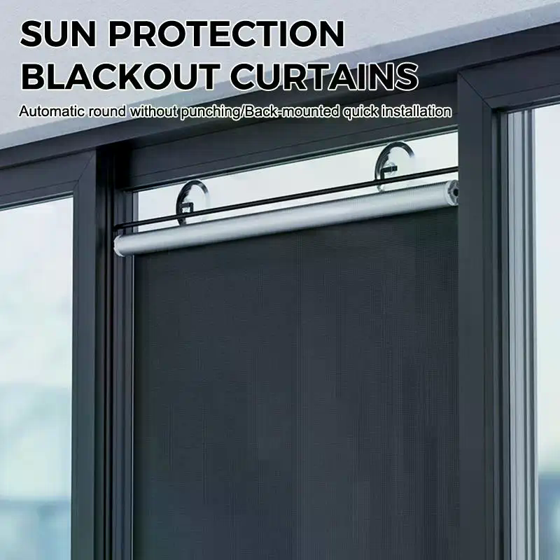ม่านม้วนแบบไม่ต้องเจาะ ติดตั้ง - Home Decor Window Blinds บทวิจารณ์และราคา