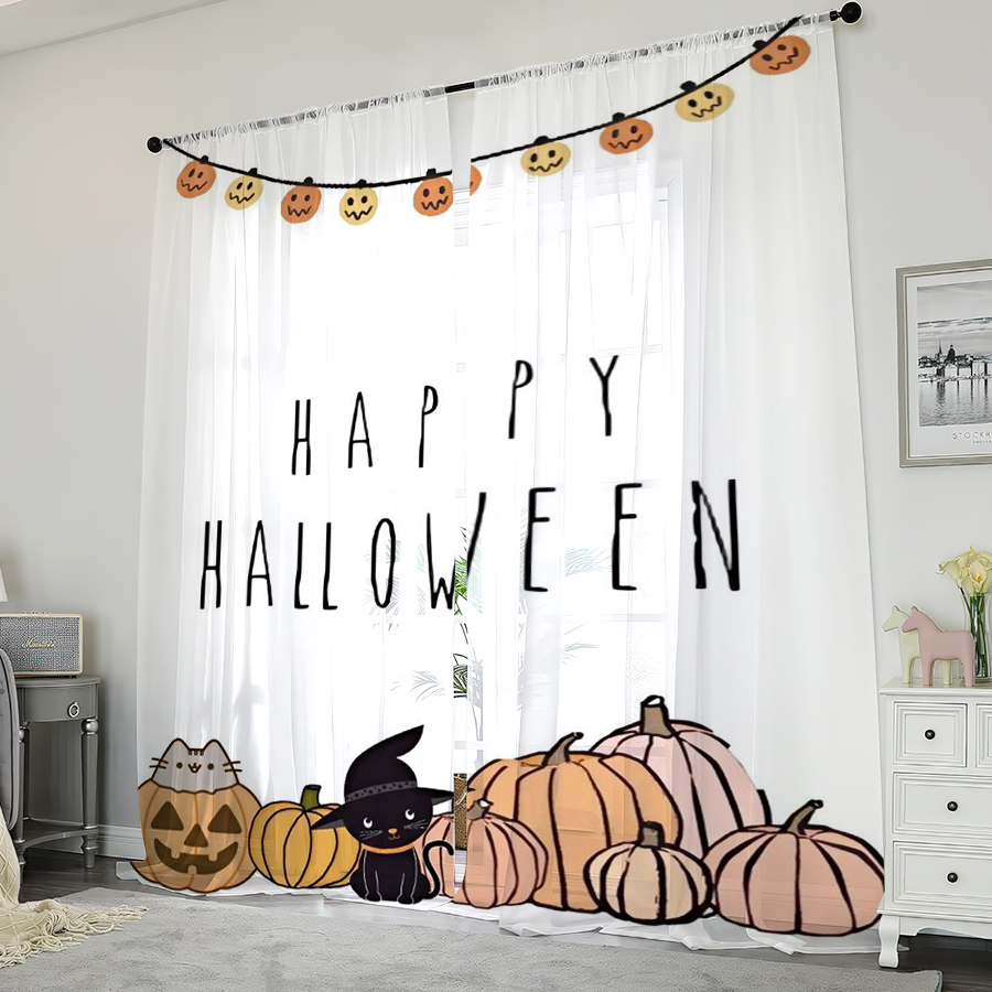 ม่านโปร่งแสงพิมพ์ลายดิจิทัล 2  - Home Decor Garland บทวิจารณ์และราคา